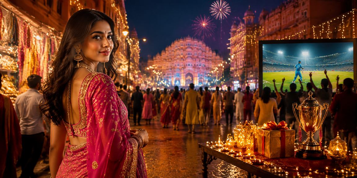 Players enjoying Teen Patti during Diwali festivities in Jaipur