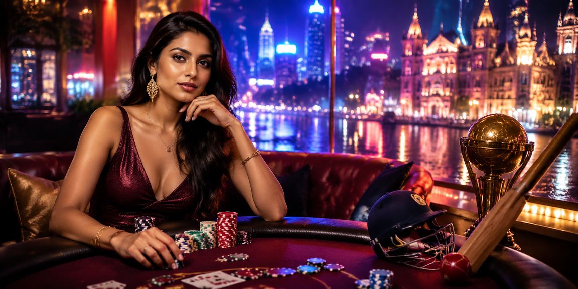 Neon style cricket betting casino interface in Mumbai